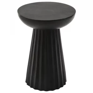 Fluted Black Mango Side Table
