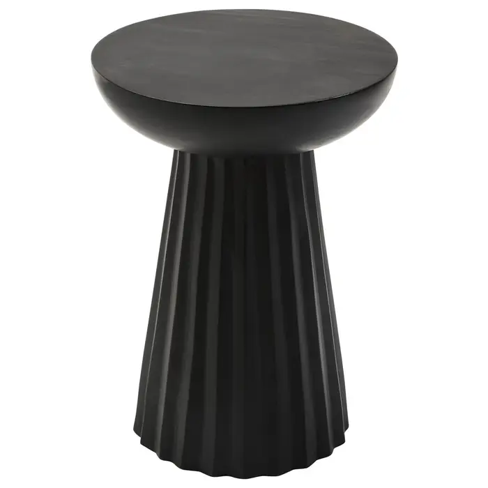Fluted Black Mango Side Table