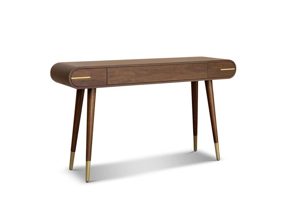 Retro Walnut Veneer Console Desk