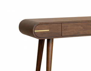 Retro Walnut Veneer Console Desk