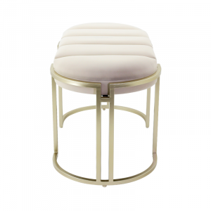 La Boheme Cream Velvet Ottoman