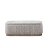 Taupe Linen Storage Ottoman