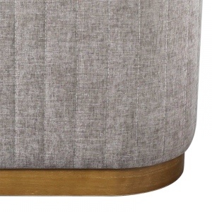 Taupe Linen Storage Ottoman