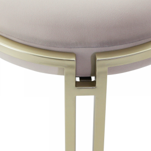 La Boheme Cream Velvet Ottoman