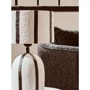 Boho Striped Papier Mâché Lamp