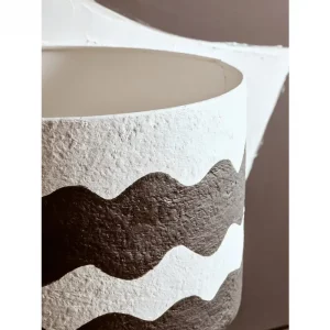 Boho Wavy Papier Mâché Lamp